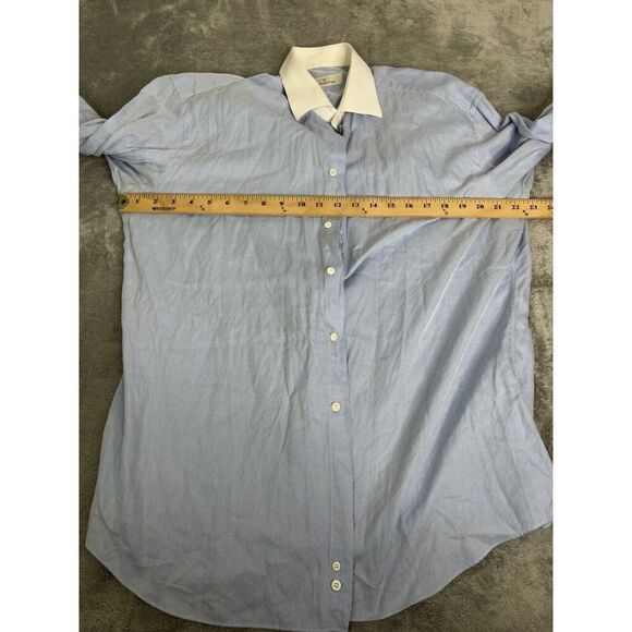 Ermenegildo Zegna Long Sleeve Button Down Shirt Men's Size Large Blue - Picture 7 of 10